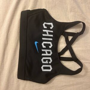 Nike Black Sports Bra with Chicago Graphic